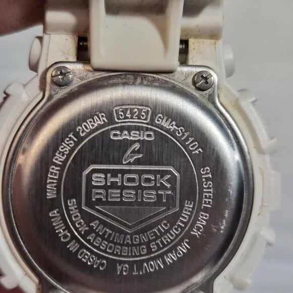 Casio G Shock White with Rose print on band